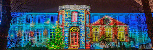 façade d'honneur du musée des Beaux-arts - La Laponie - Noël 2022 façade d'honneur du musée des Beaux-arts - La Laponie - Noël 2022