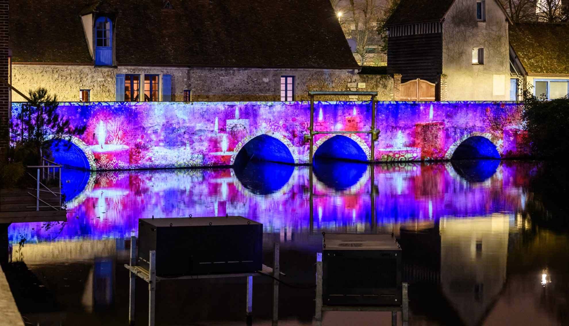 Moulin et pont Saint-Père - Rivière des lutins - Noël 2023