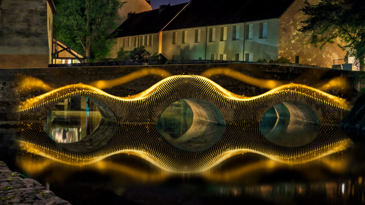 Prévisualisation de la scénographie Résonance sur le pont des Minimes