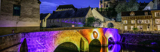 Le pont des Minimes illuminé par Chartres en lumières Le pont des Minimes illuminé par Chartres en lumières